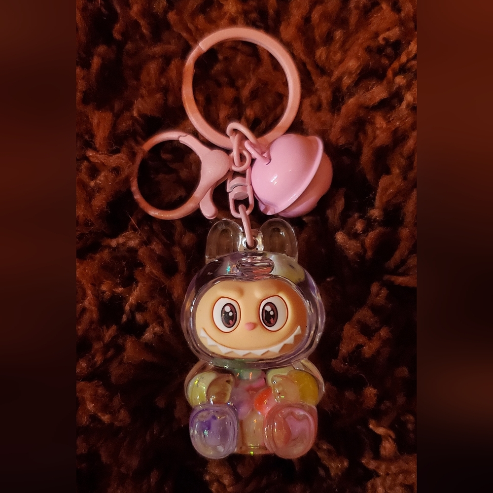 NEW Labubu Pink Keychain! Omg with Cute Bell!!